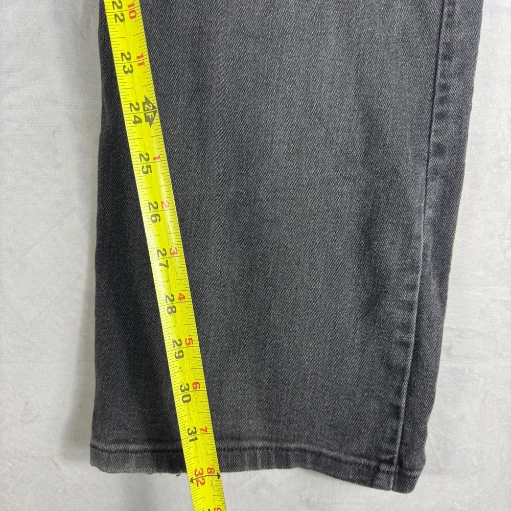 Vintage Riders By Lee Womens Straight Leg Jeans Black Denim 5-Pockets Size 16L